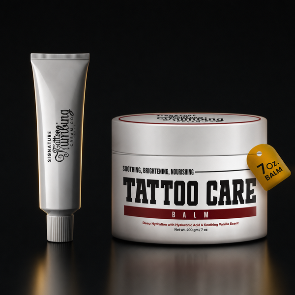 duo-dark - numbing cream tube and tattoo care balm jar